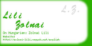 lili zolnai business card